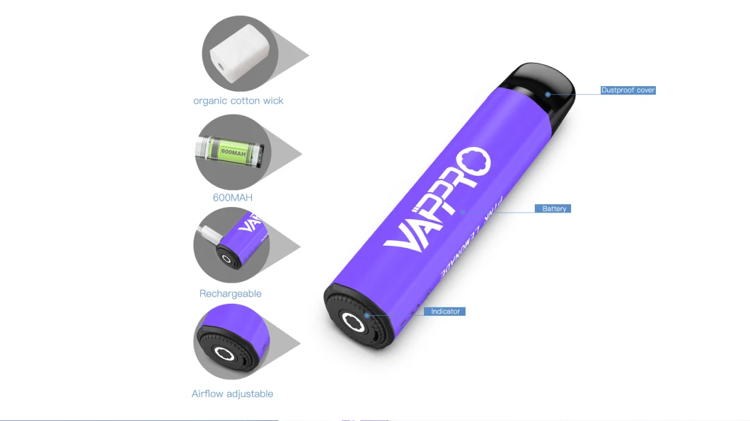 Vappro 3000puffs Disposable Vape 11 Flavors Rechargeable Wholesale